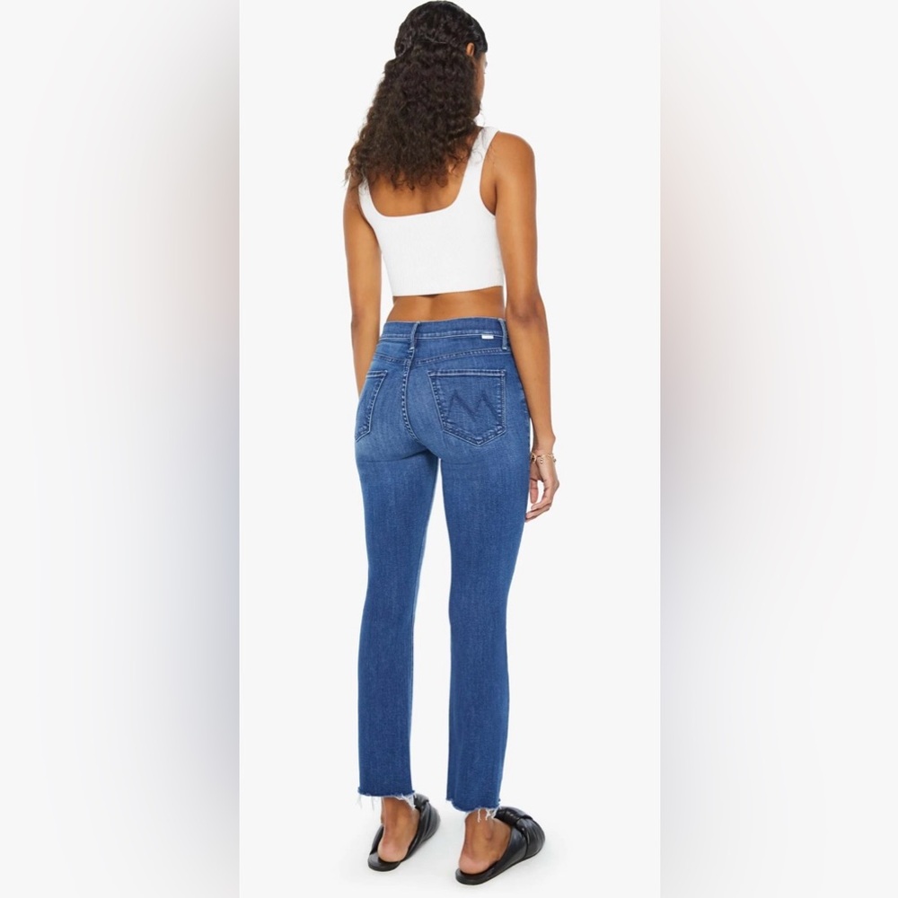 Mother Jeans NWT Mid Rise Dazzler Ankle Fray Fancy Meeting You Here Size 31 - Picture 3 of 10